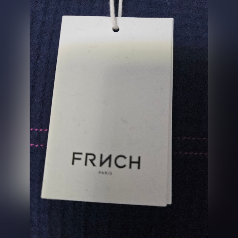 FRNCH Paris Midi Dress Womens XS Marine Blue NWT - Picture 8 of 10